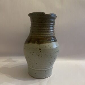 Studio Art‎ Hand Thrown Earthenware Pottery Vase Olive Green, Brown, Gray Glazed